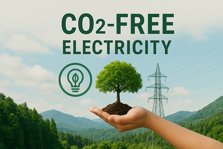 持続可能な未来づくりに貢献するためCO2フリー電力への切り替えのイメージ